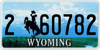 WY license plate 260782