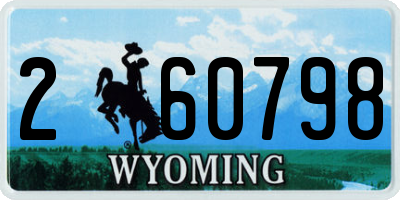 WY license plate 260798