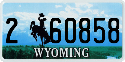 WY license plate 260858