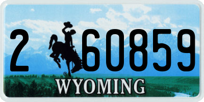 WY license plate 260859