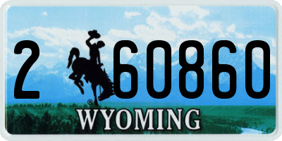 WY license plate 260860