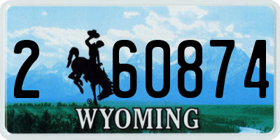 WY license plate 260874