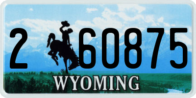 WY license plate 260875
