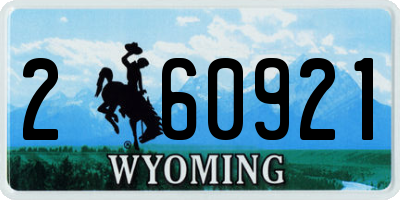 WY license plate 260921