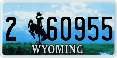 WY license plate 260955