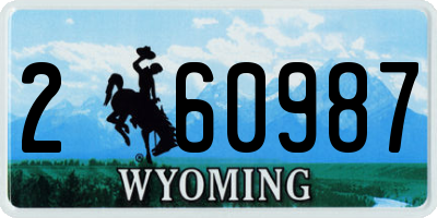 WY license plate 260987