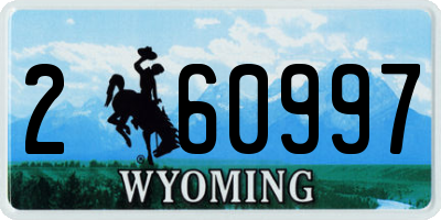 WY license plate 260997