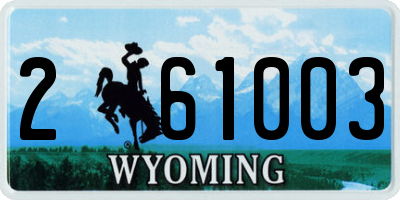 WY license plate 261003