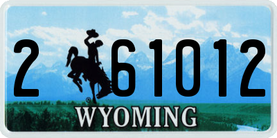 WY license plate 261012