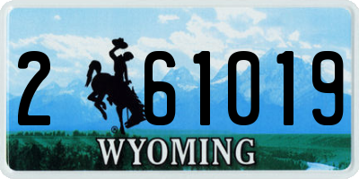 WY license plate 261019