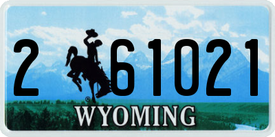 WY license plate 261021