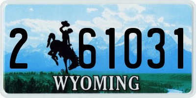 WY license plate 261031