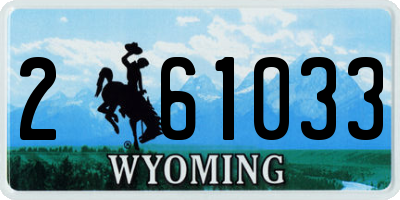 WY license plate 261033