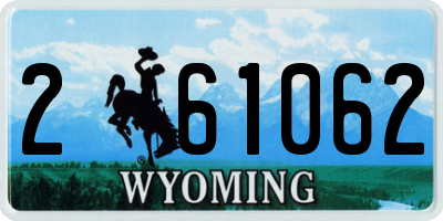 WY license plate 261062