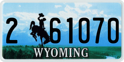 WY license plate 261070