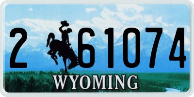 WY license plate 261074