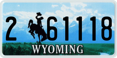 WY license plate 261118