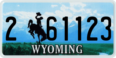 WY license plate 261123