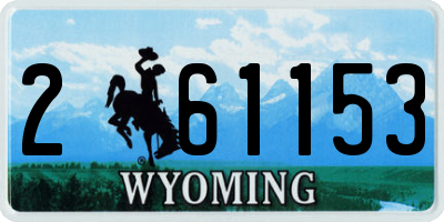 WY license plate 261153