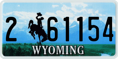 WY license plate 261154