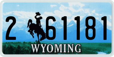 WY license plate 261181