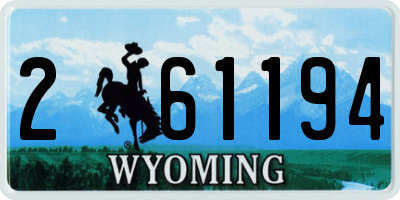 WY license plate 261194