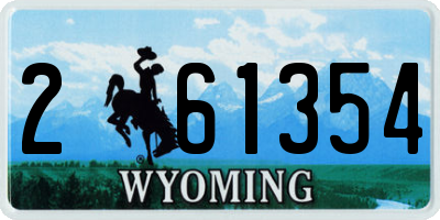 WY license plate 261354