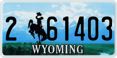 WY license plate 261403