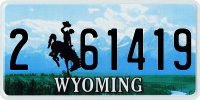 WY license plate 261419