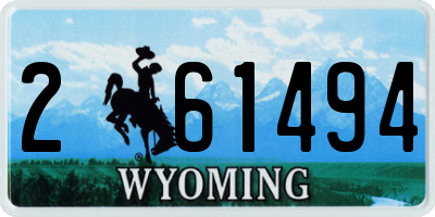 WY license plate 261494