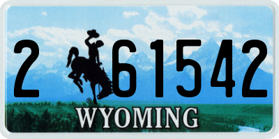WY license plate 261542
