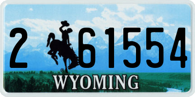 WY license plate 261554