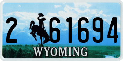 WY license plate 261694