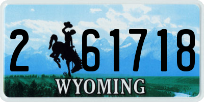 WY license plate 261718