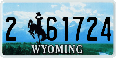 WY license plate 261724