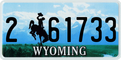 WY license plate 261733