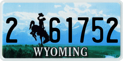 WY license plate 261752