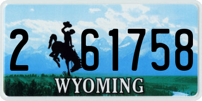 WY license plate 261758