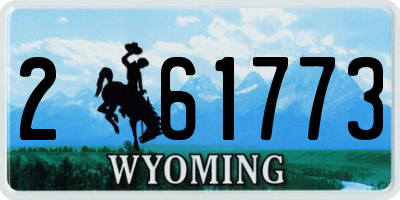 WY license plate 261773