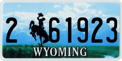 WY license plate 261923