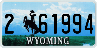WY license plate 261994