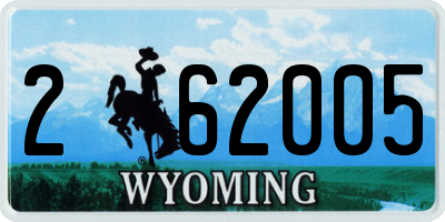 WY license plate 262005