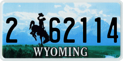 WY license plate 262114