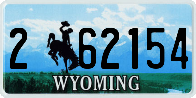 WY license plate 262154