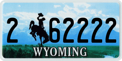 WY license plate 262222