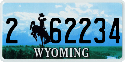 WY license plate 262234