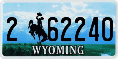 WY license plate 262240