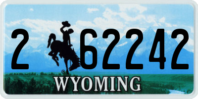 WY license plate 262242