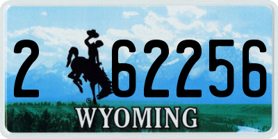 WY license plate 262256