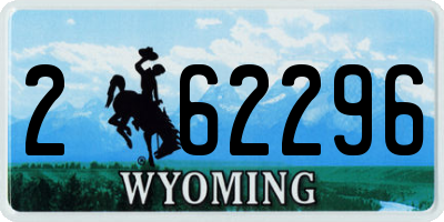 WY license plate 262296